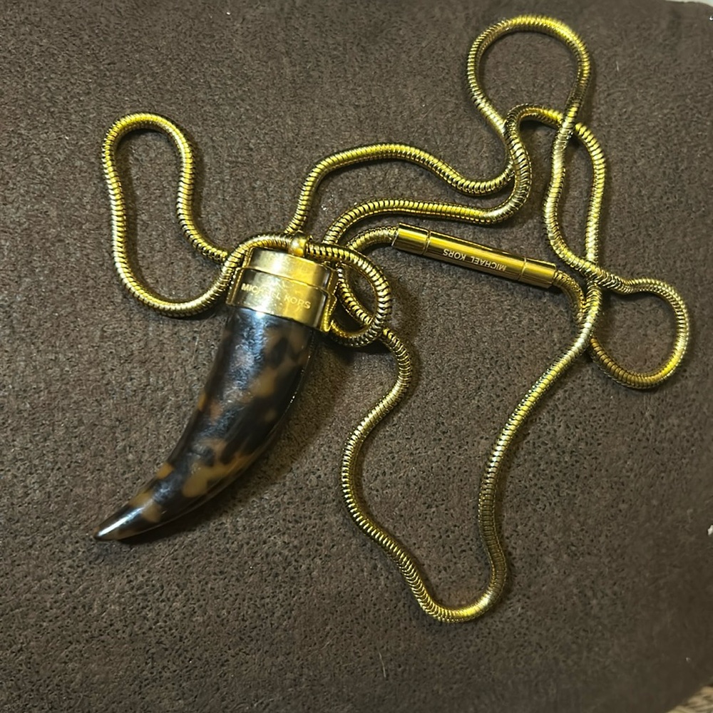 Michael Kors Tortoise Horn Pendant on Chain